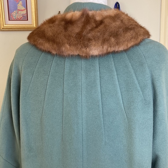 Vintage 40s Winter Coat Fur Trim XL - Picture 6 of 14